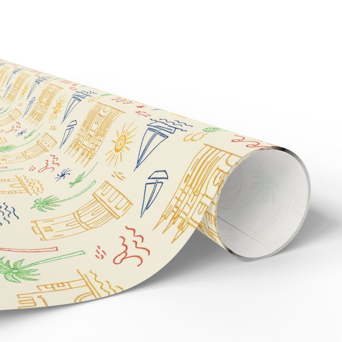 Sunwashed Shores – Mediterranean Sketch Wrapping Paper