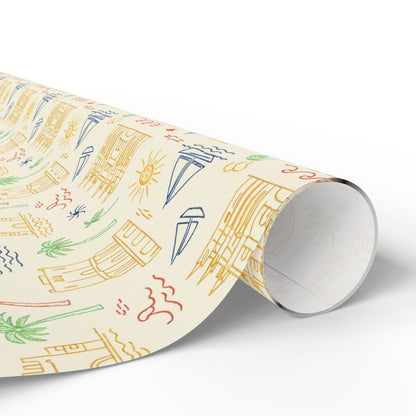 Sunwashed Shores – Mediterranean Sketch Wrapping Paper