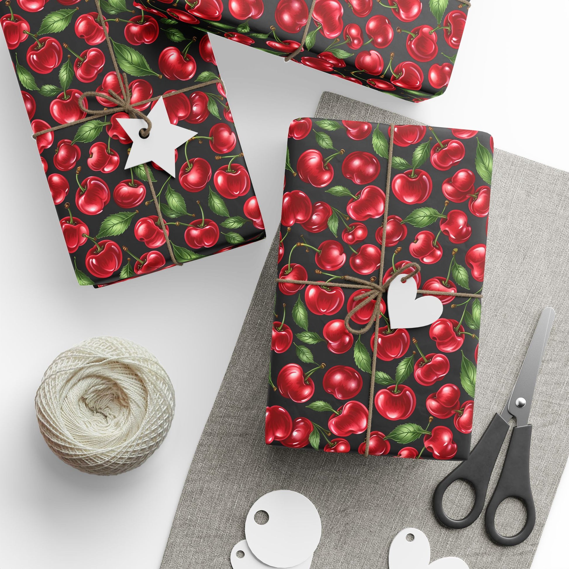 Juicy Cherry Print Gift Wrap for a Pop of Color
