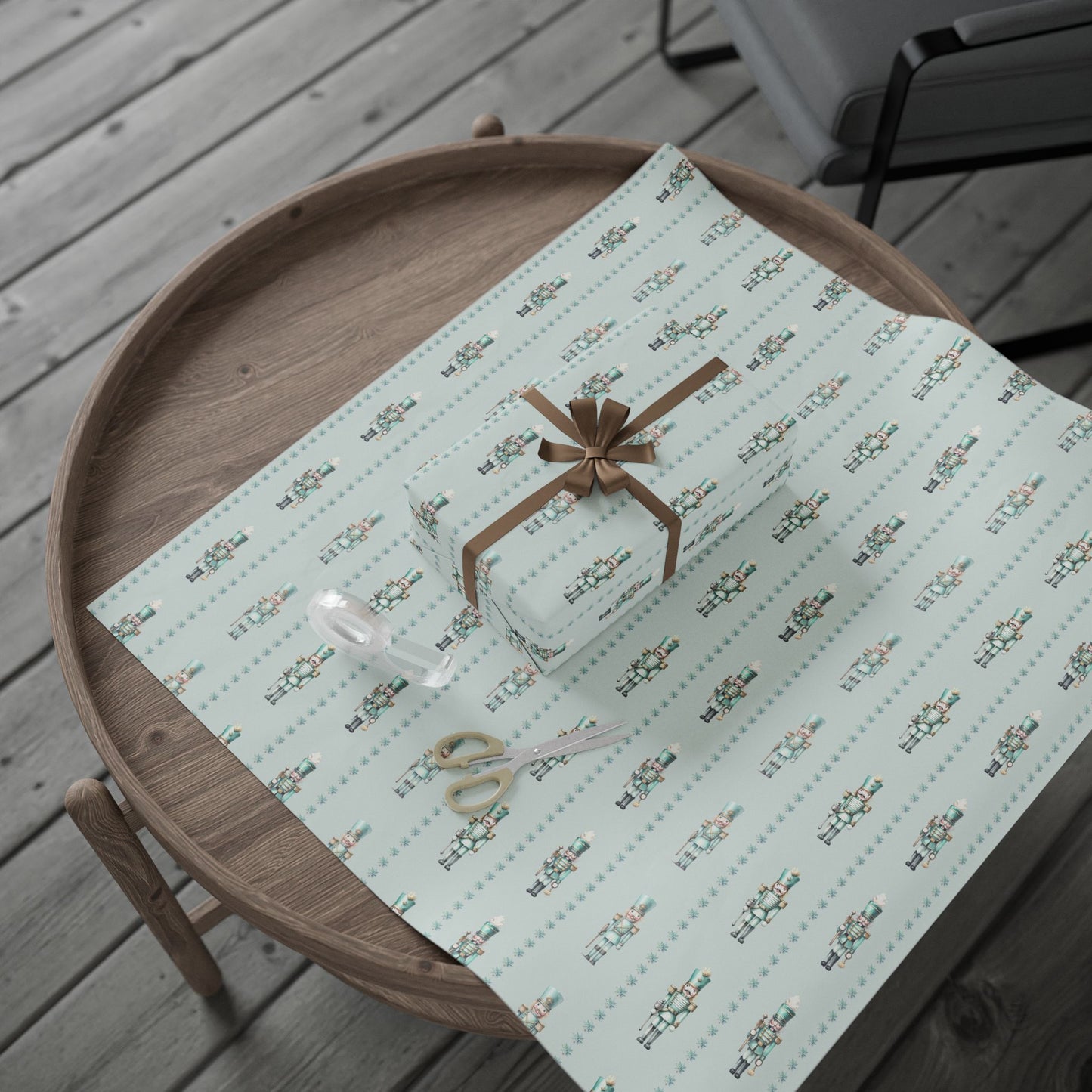 Frosted Regiment – Mint Nutcracker Wrapping Paper