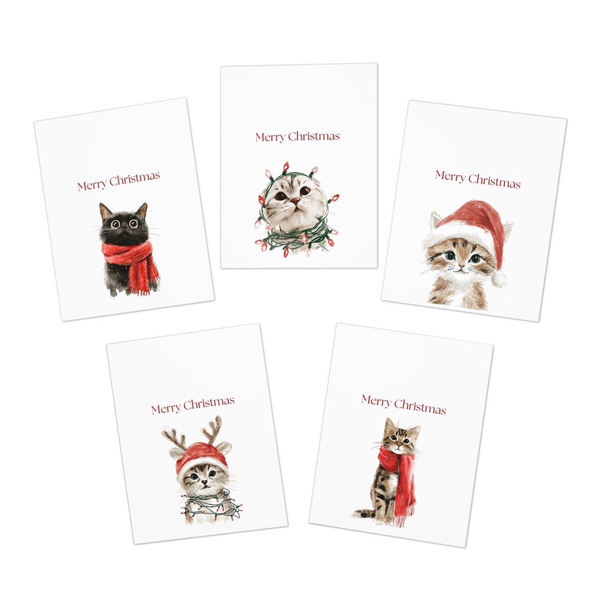 Christmas Kitten Greeting Cards (25-Pack)