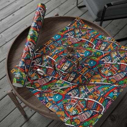 Colorful Paris Wrapping Paper - abstract