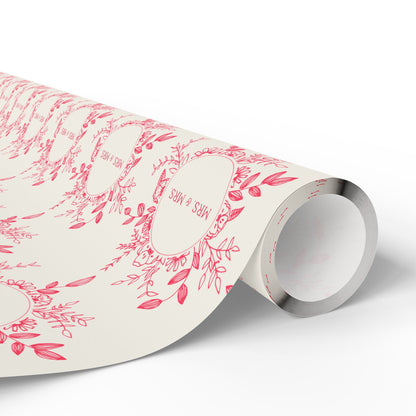 Charming Mrs & Mrs Pink and White Wrapping Paper