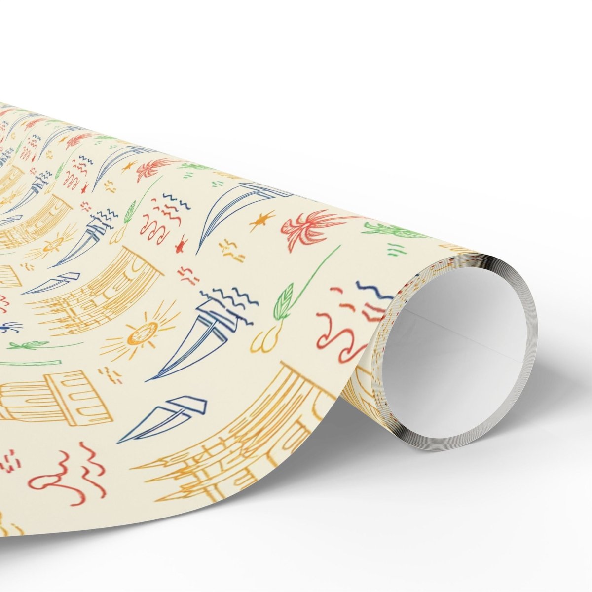 Sunwashed Shores – Mediterranean Sketch Wrapping Paper