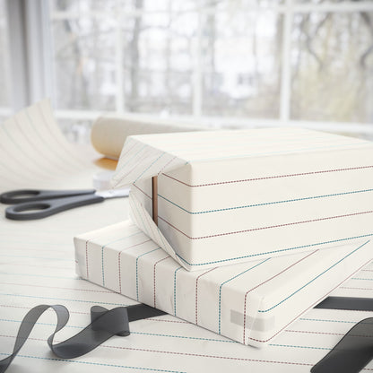 Elegant Stripe Wrapping Paper (cream, red, blue)
