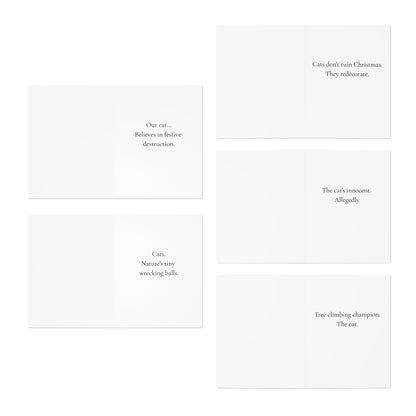 Funny Christmas (Cats - Set 3) Greeting Card Pack | Set of 5 Holiday Cards | Cute & Cheeky Christmas Cards