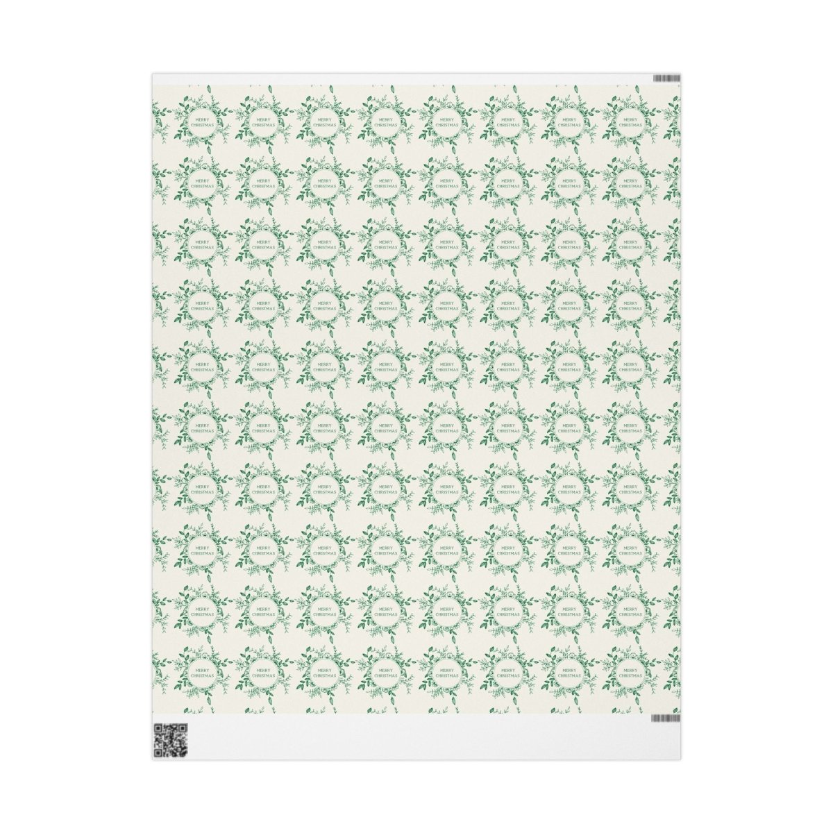 Evergreen Wreaths – Green Botanical Christmas Wrapping Paper