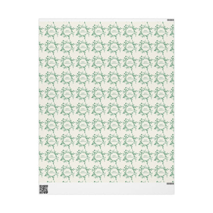 Evergreen Wreaths – Green Botanical Christmas Wrapping Paper