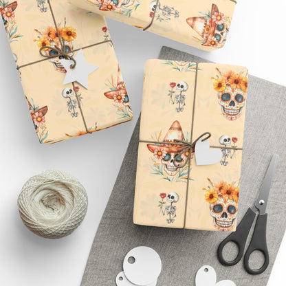Fiesta Forever – Day of the Dead Floral Skull Wrapping Paper