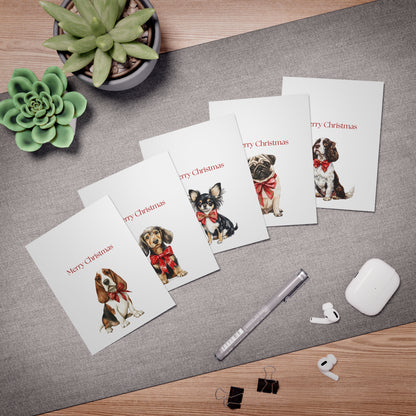 Dog Christmas Cards| Merry Christmas Greeting Cards – 25 Unique Designs | Blank Inside