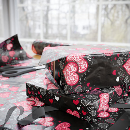 Romantic Hearts Wrapping Paper