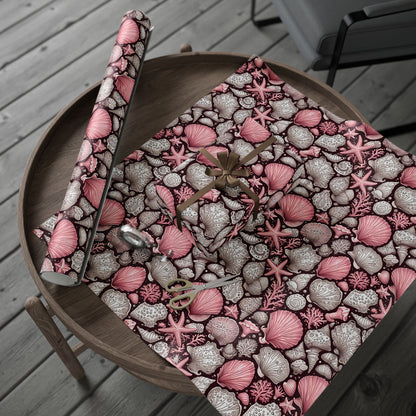 Pink Seashell Beach Theme Wrapping Paper