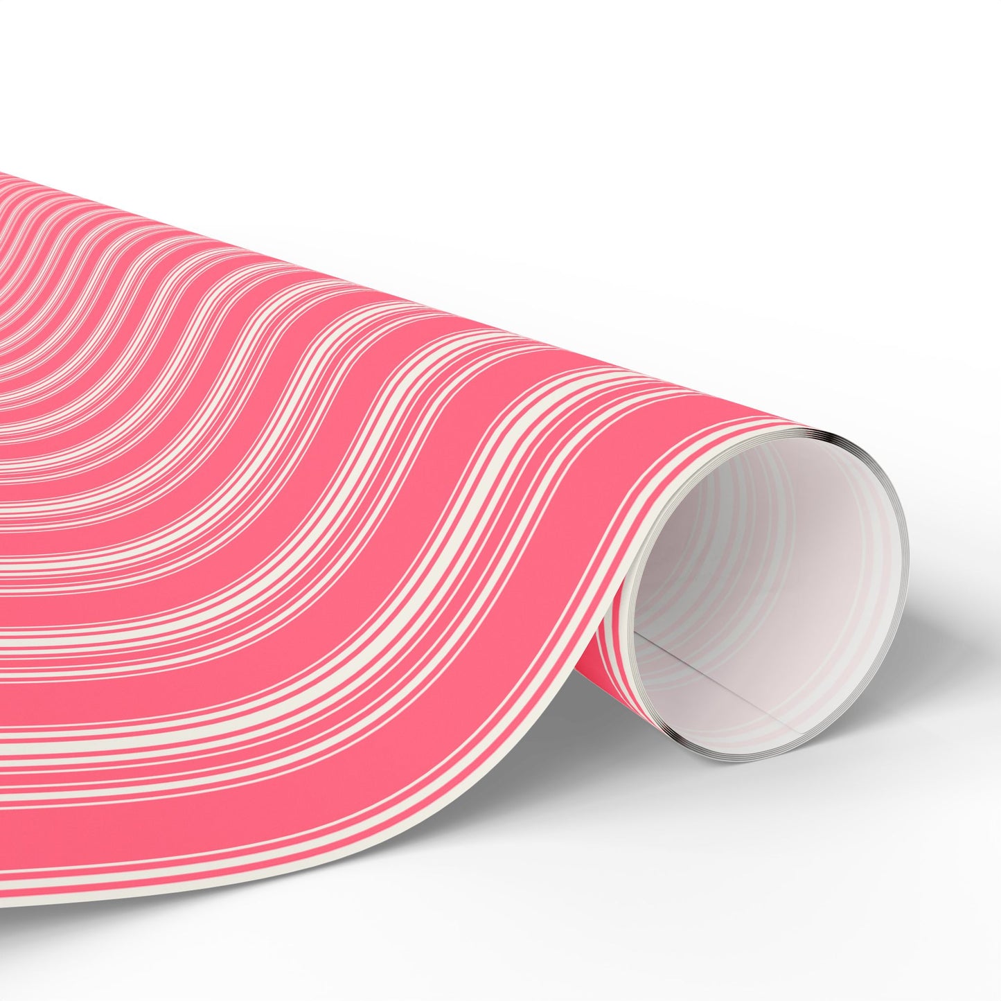 Chic Pink Striped Wrapping Paper