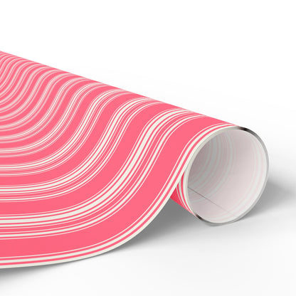 Chic Pink Striped Wrapping Paper