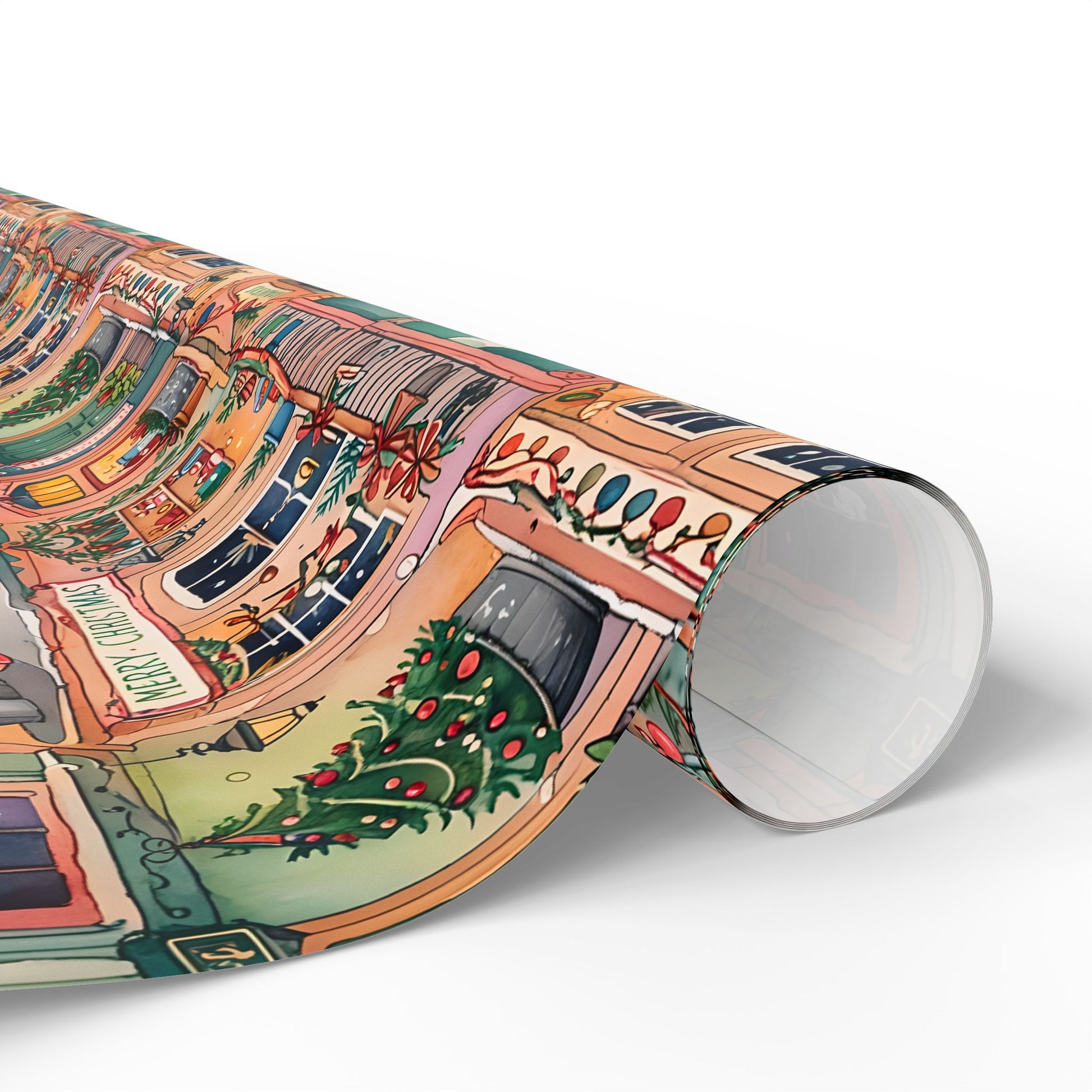Festive Village Frenzy – Christmas Town Wrapping Paper