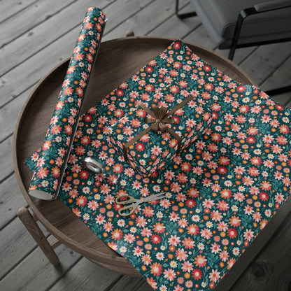 Pink & Peach Floral Wrapping Paper Roll