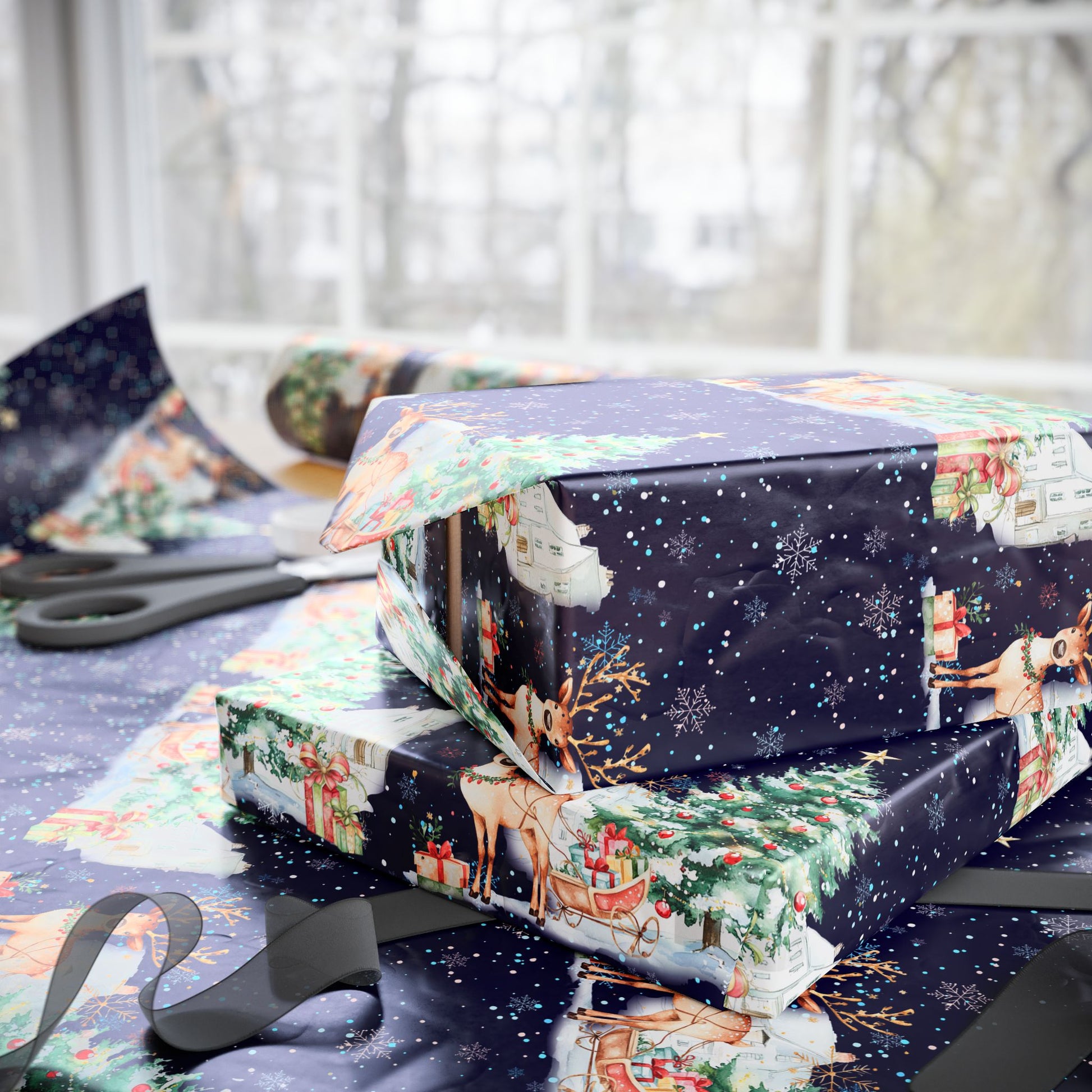 Merry Manor & Reindeer Magic – Luxe Holiday Wrapping Paper