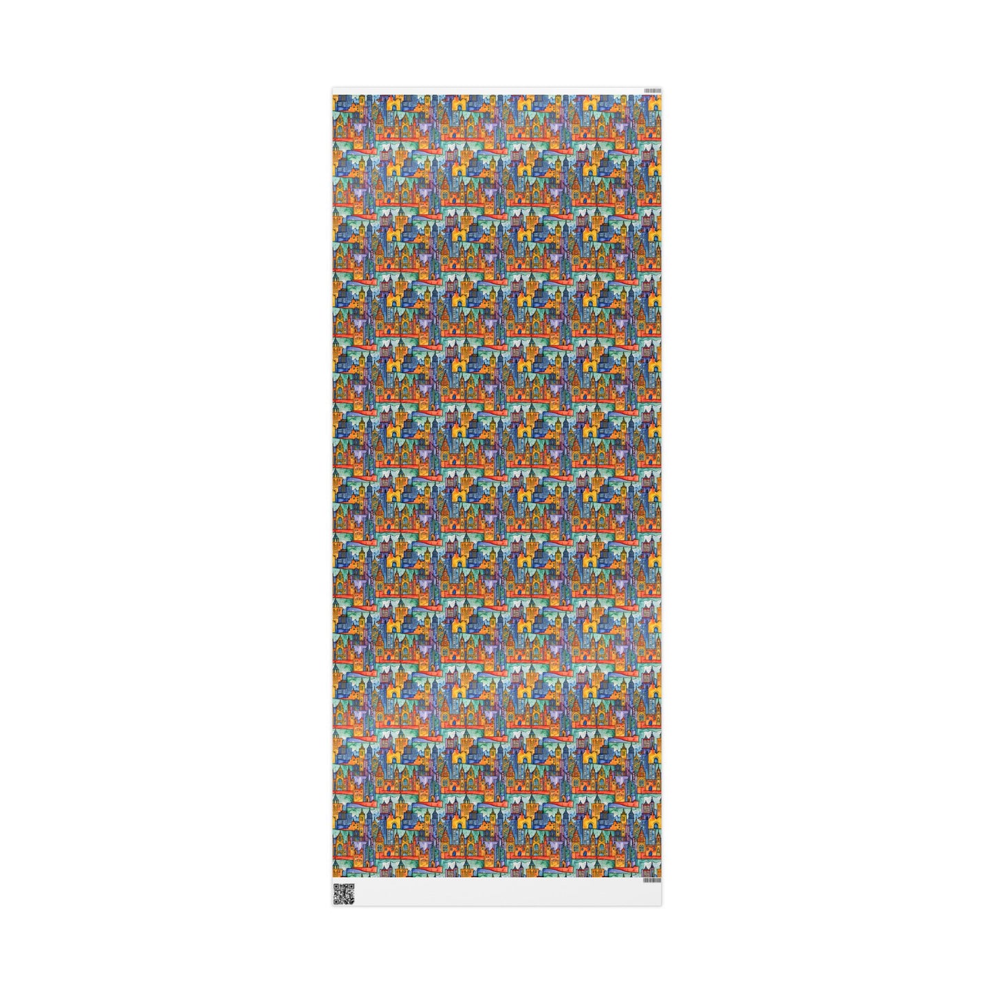 Vibrant Cityscape Wrapping Paper - Festive Gift Wrap