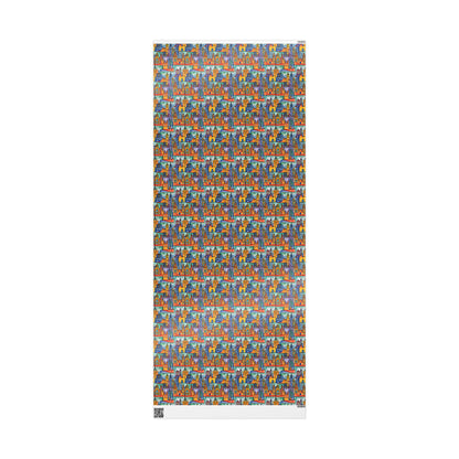 Vibrant Cityscape Wrapping Paper - Festive Gift Wrap