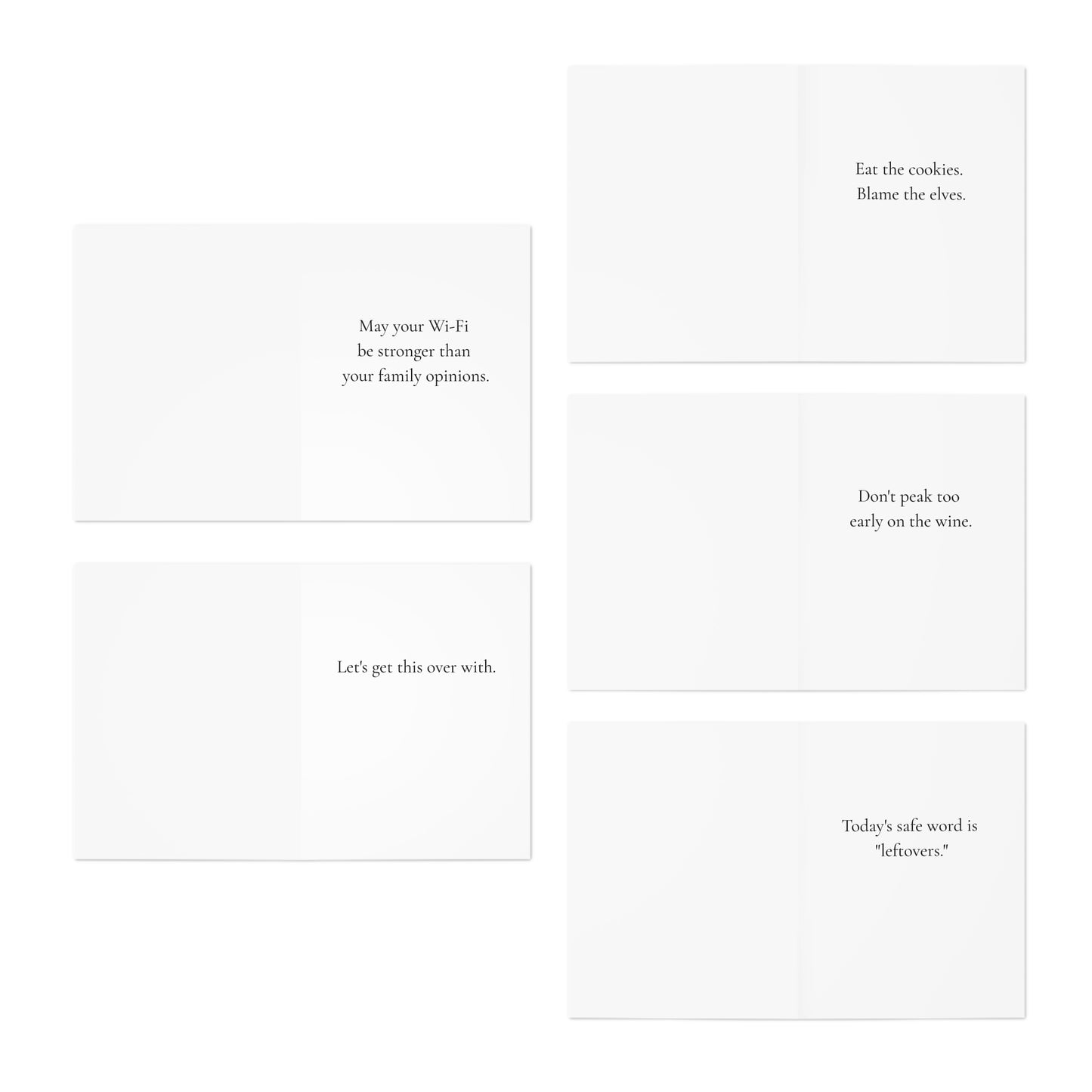 Funny Christmas Greeting Card Pack | Set of 5 Holiday Cards | Cute & Cheeky Christmas Cards