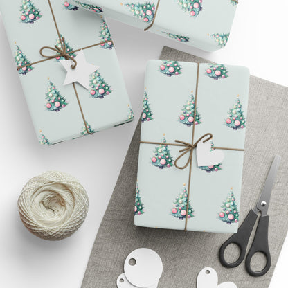 Pastel Pines – Dreamy Retro Christmas Tree Wrapping Paper