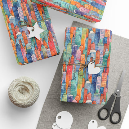 Abstract Cityscape Wrapping Papers