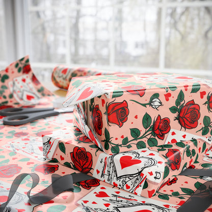 Abstract Queen of Hearts Painting the Roses Red Design
