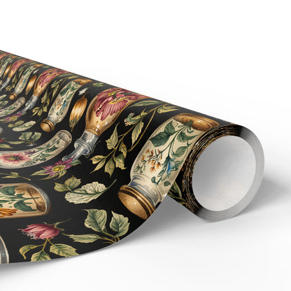 Wrapping Papers - Chic Apothecary Floral Vintage Glass Jar Pattern