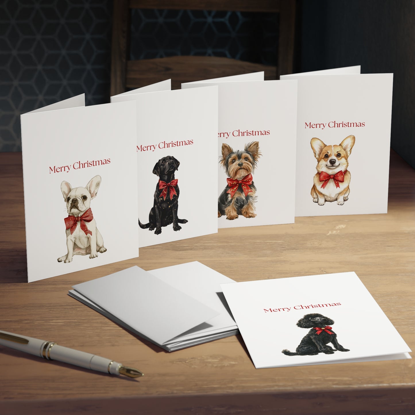 Dog Christmas Cards| Merry Christmas Greeting Cards – 25 Unique Designs | Blank Inside