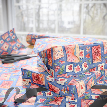 Valentine’s Day Hearts and Letter Wrapping Paper