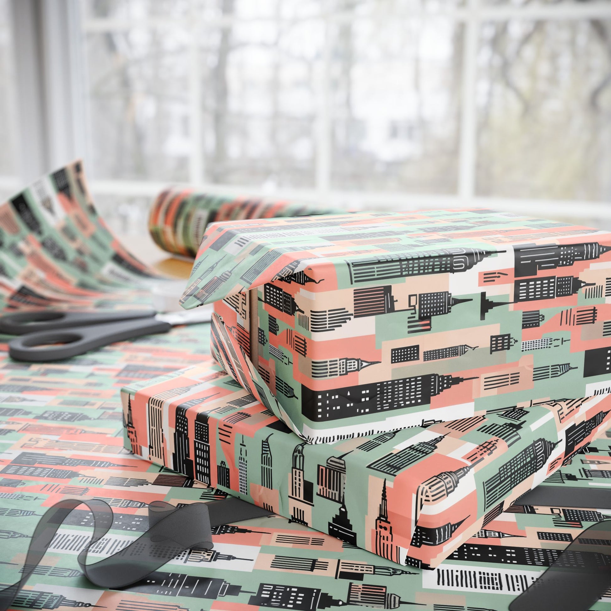 Chic Cityscape Wrapping Paper