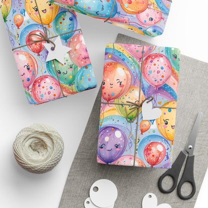 Whimsical Balloon and Rainbow Wrapping Paper