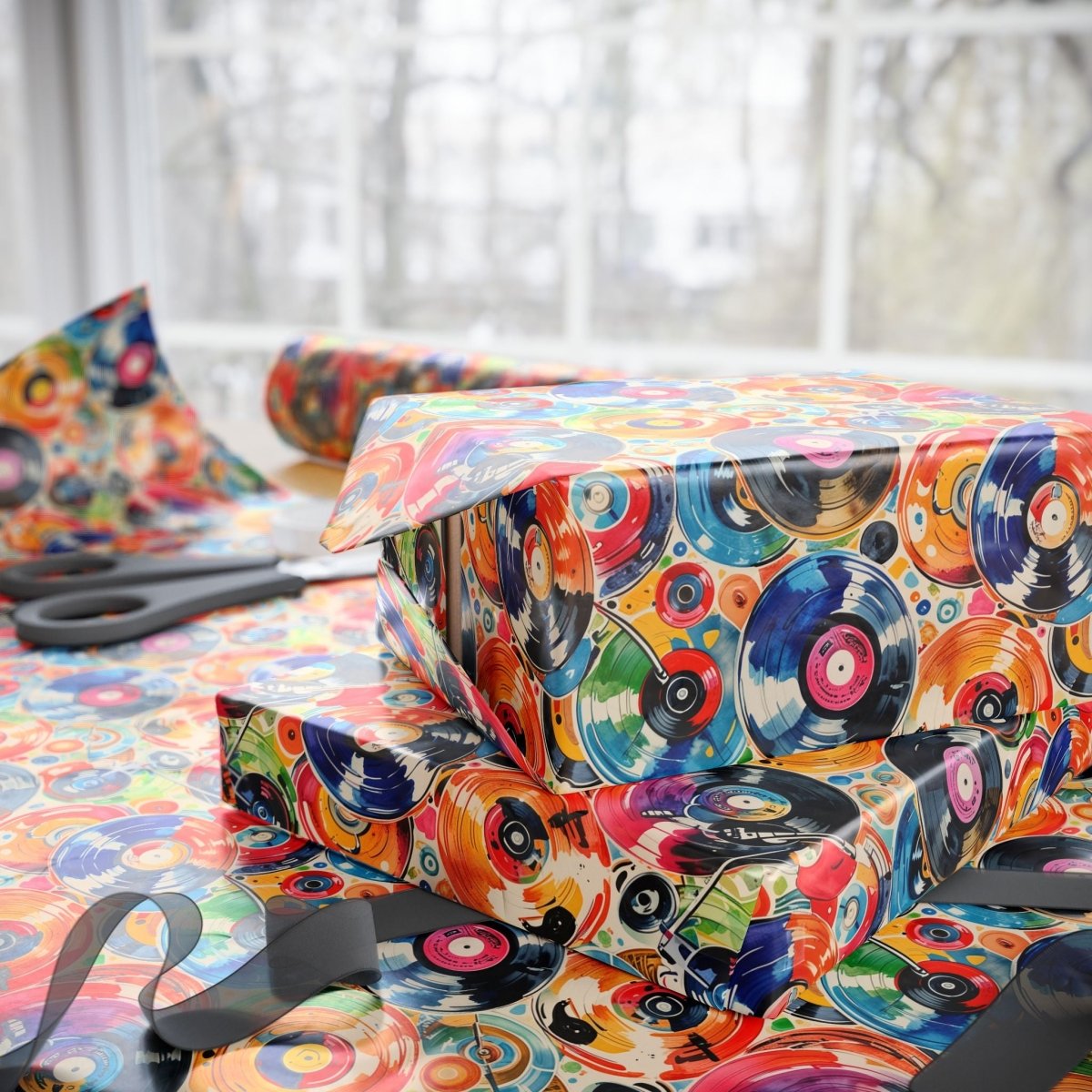 Colorful Record, Music-themed Wrapping Paper