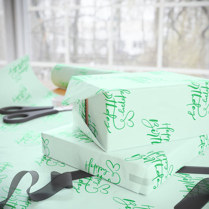 Whimsical Green Happy Birthday Wrapping Paper