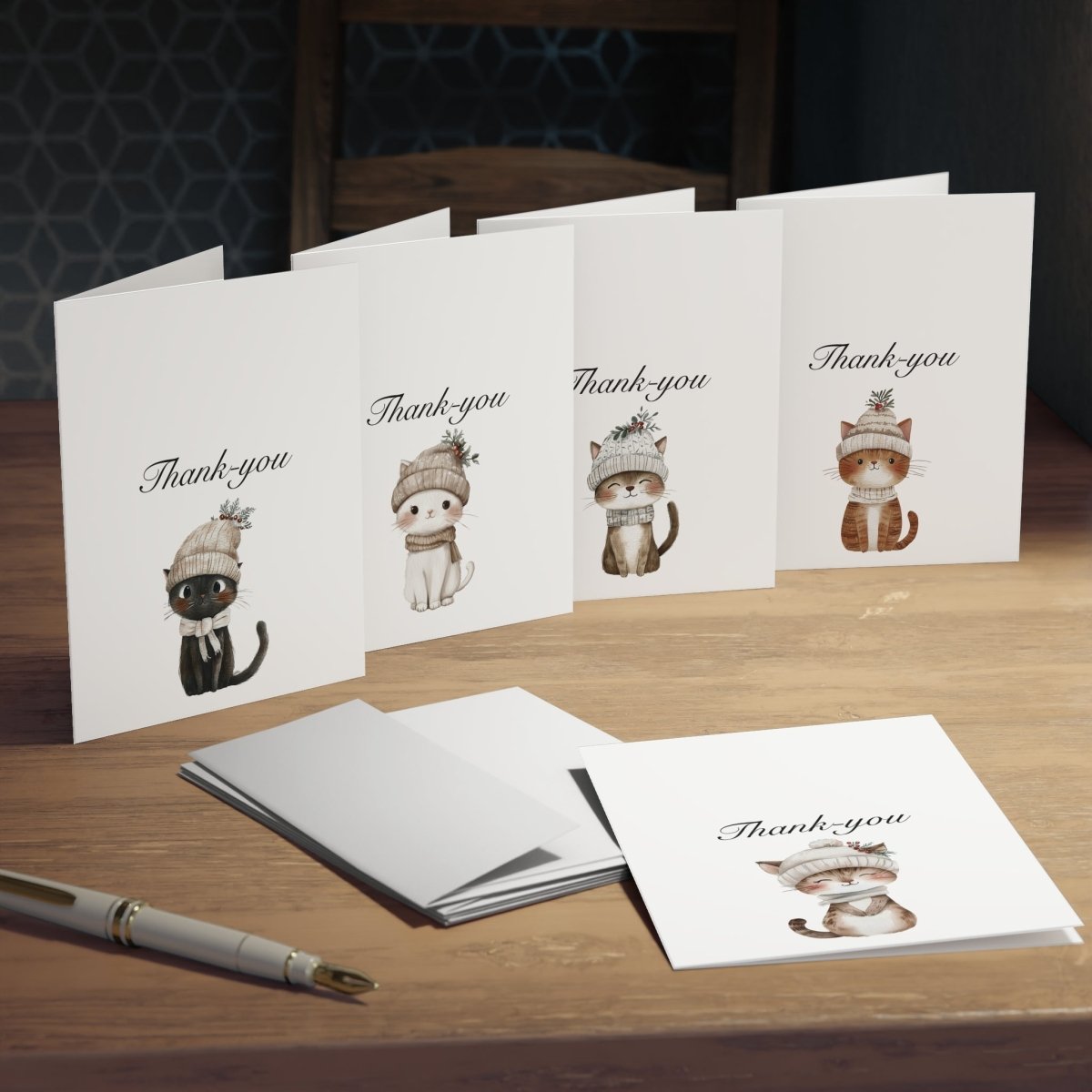 Cat Thank You Cards – 10 Pack | Blank Inside