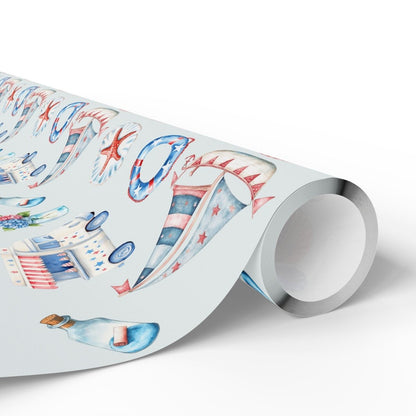4th of July Nautical Beach Wrapping Paper