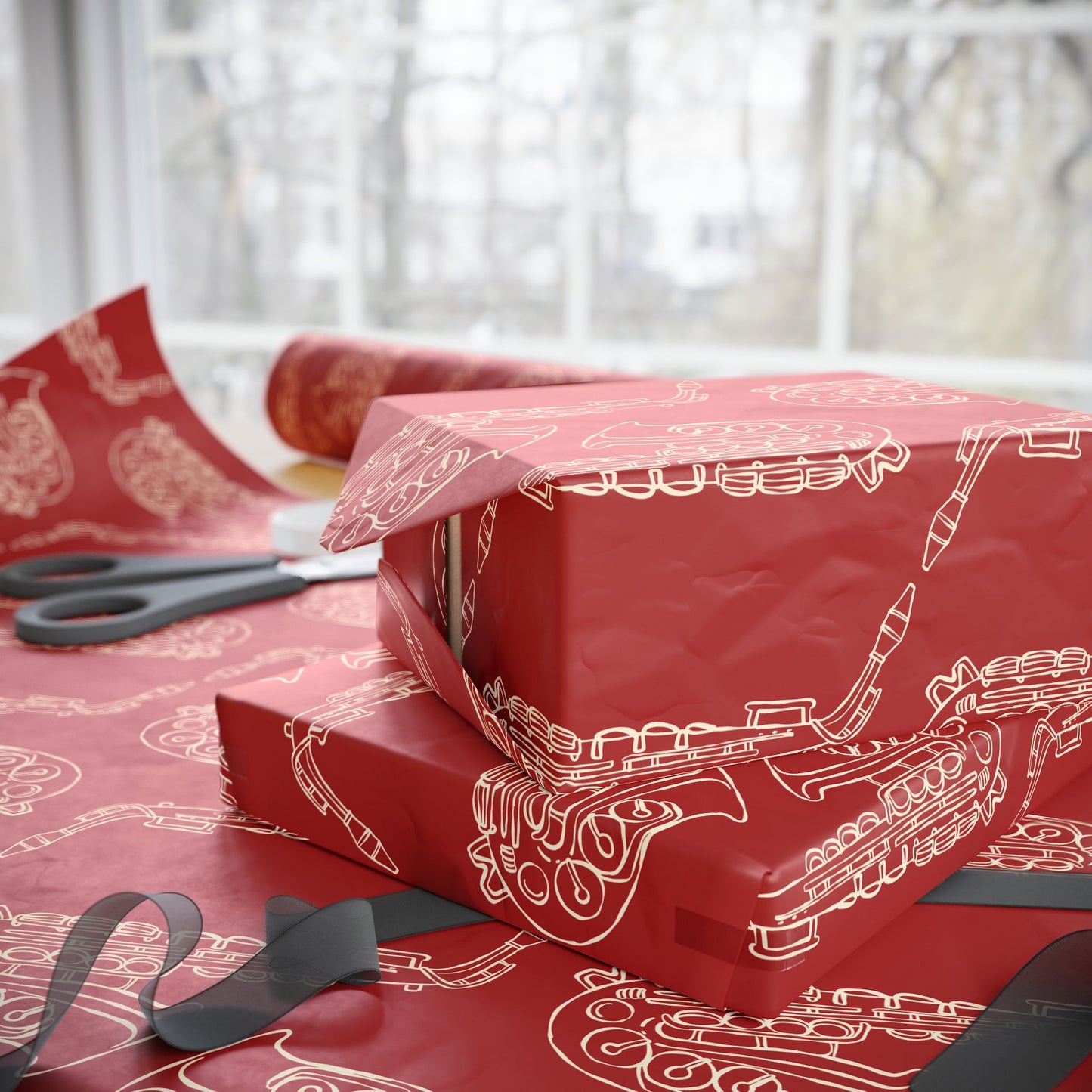 Gift Wrap - Saxophone Design, Music Lover's Wrapping Papers