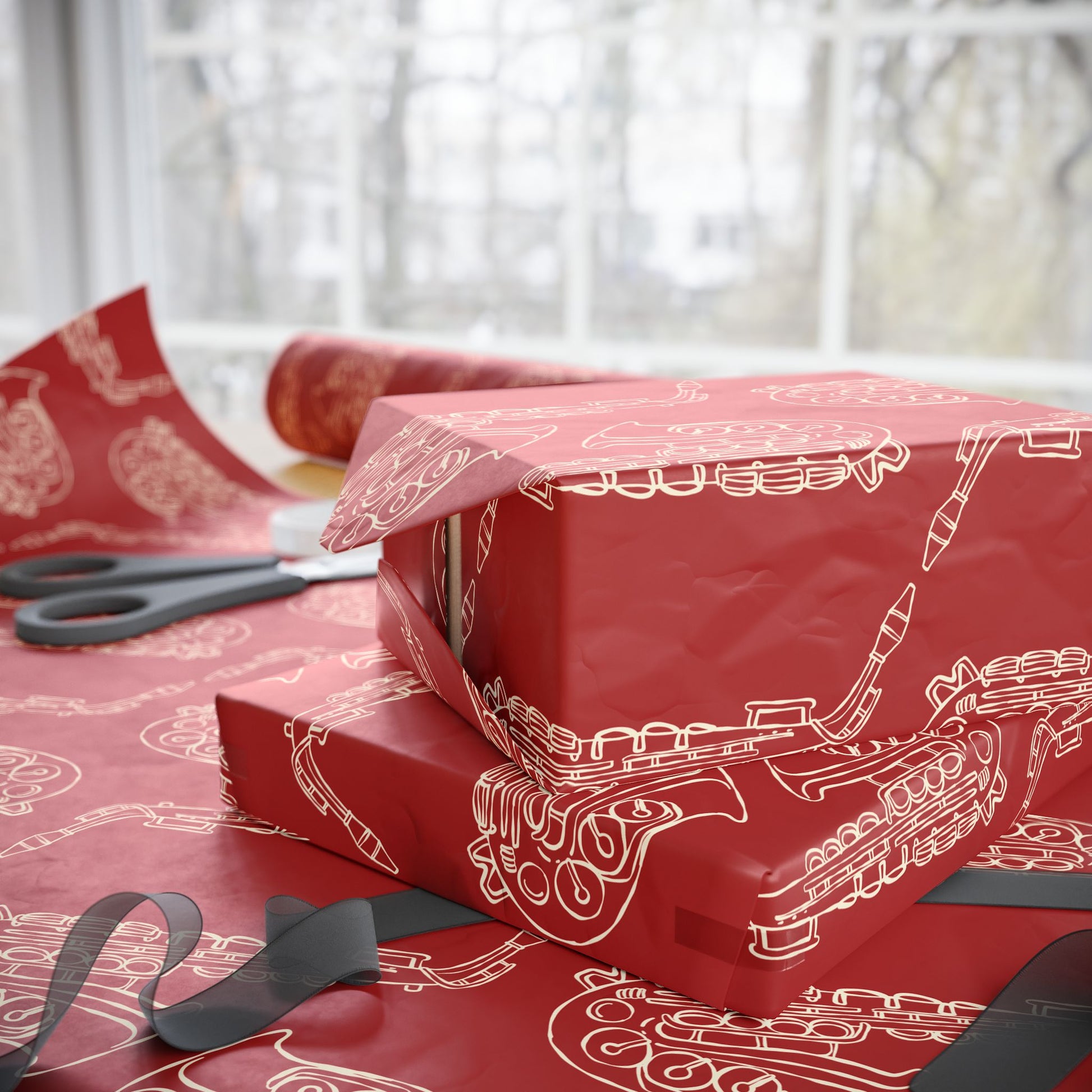 Gift Wrap - Saxophone Design, Music Lover's Wrapping Papers