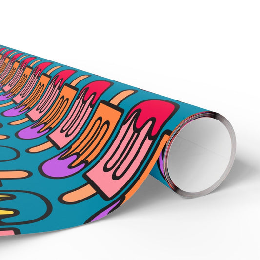 Colorful Blue Popsicle Pop Art Design