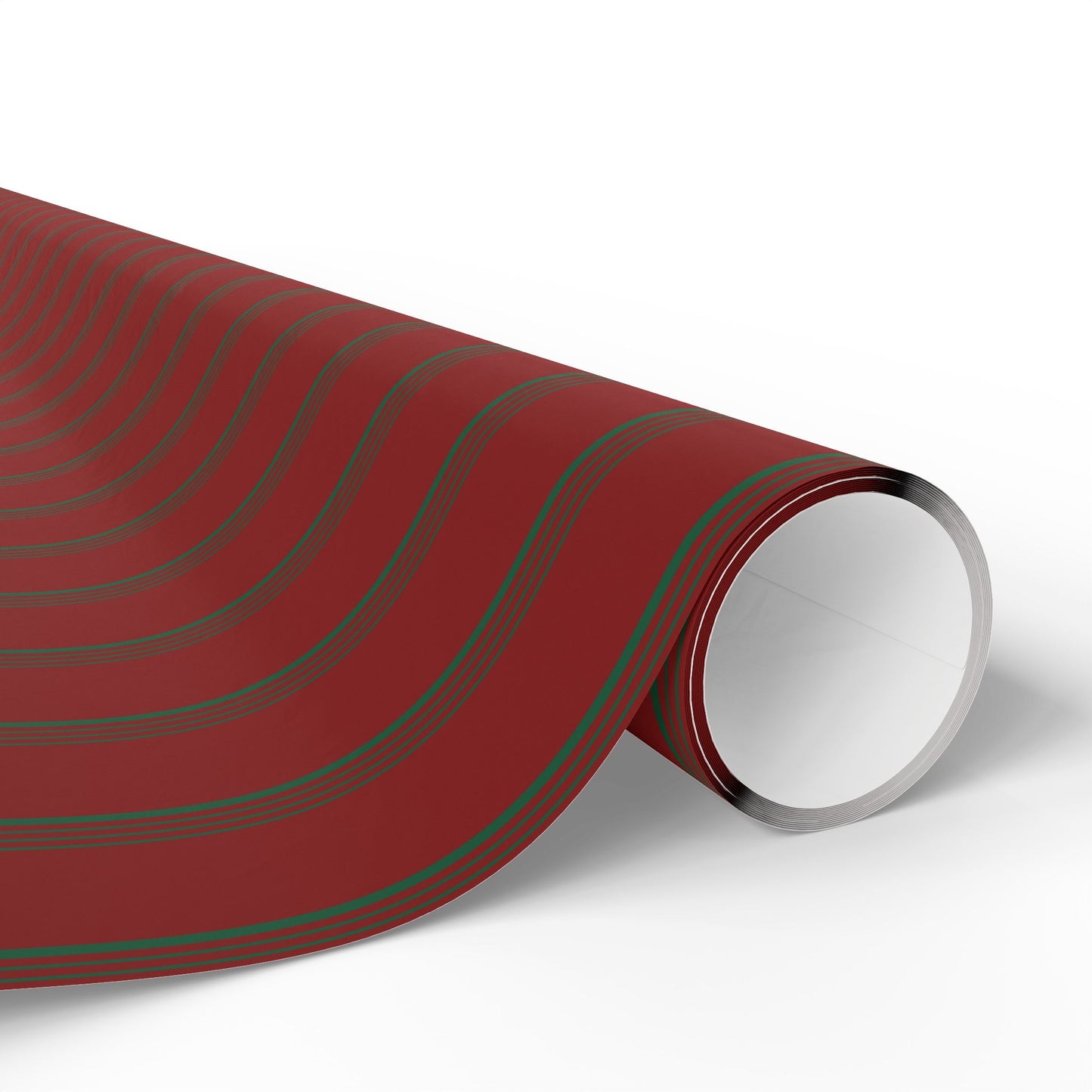 Elegant Red and Green Striped Holiday Wrapping Paper