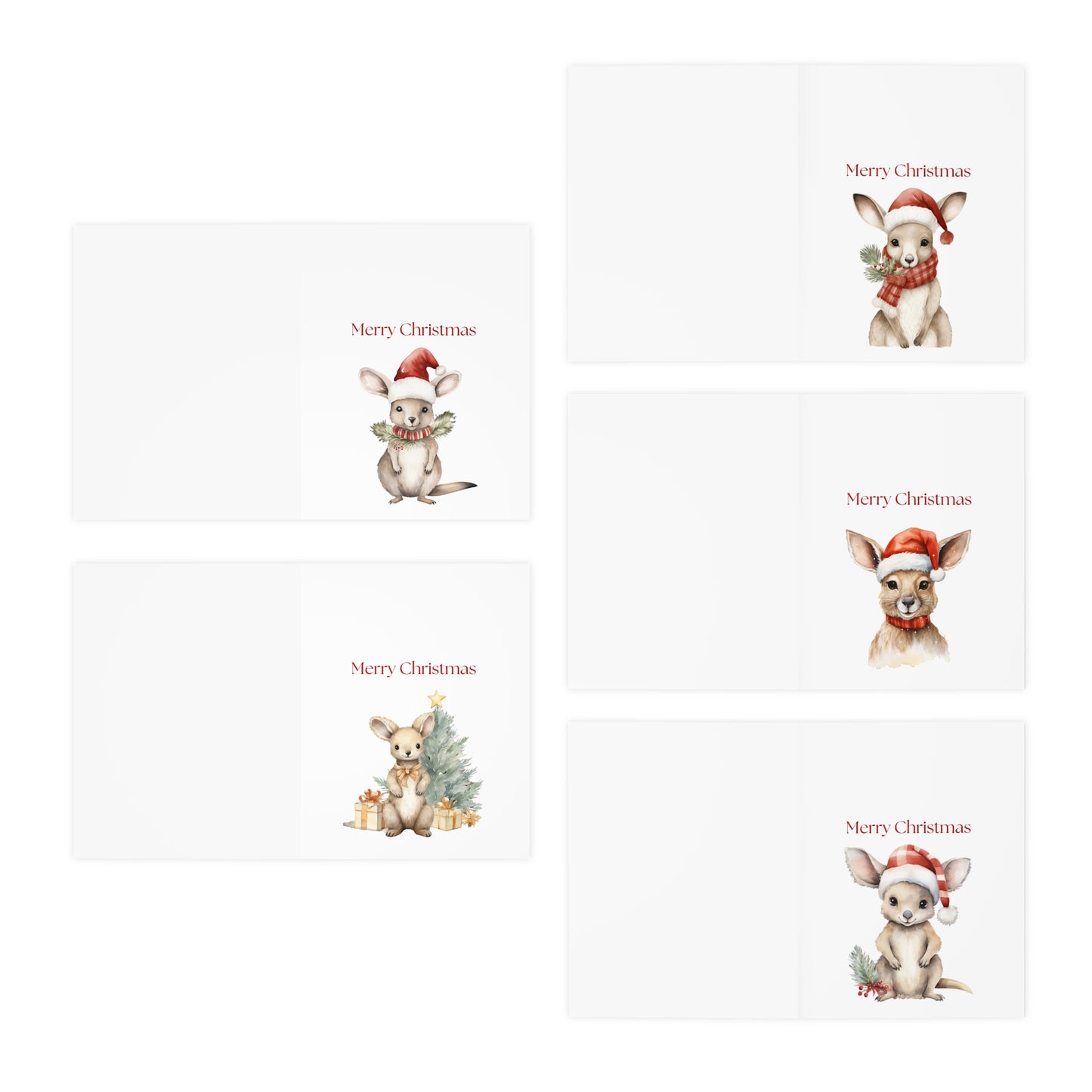 Cosy Christmas Kangaroo Greeting Card (25 pack)