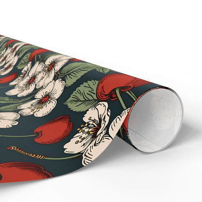 Retro Cherry Blossom Wrapping Paper