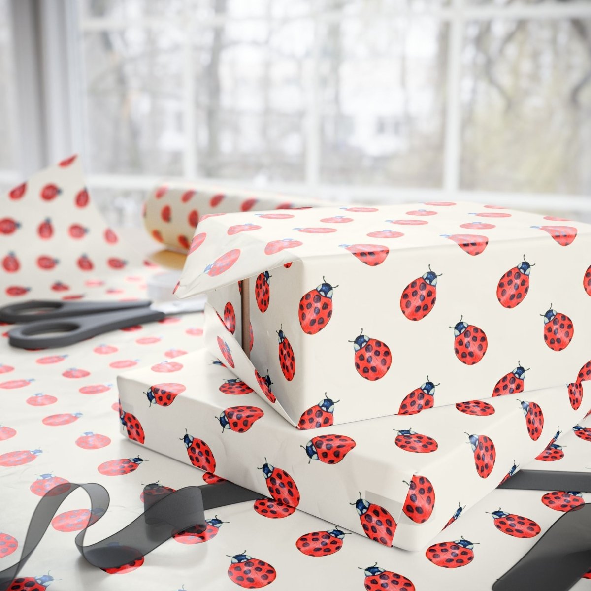 Lucky Little Ladybugs – Red Beetle Wrapping Paper