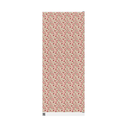 Orange Floral & Heart Wrapping Paper
