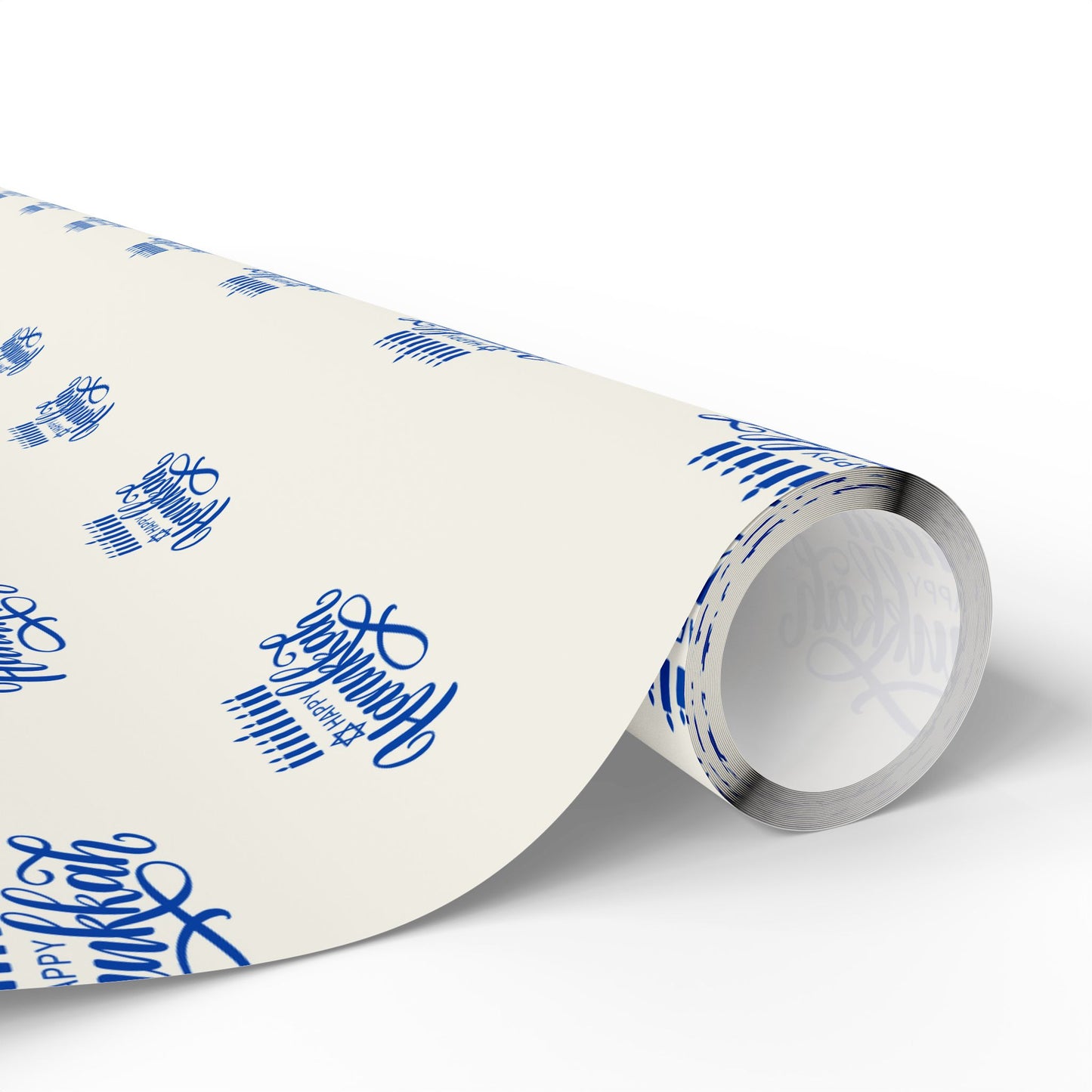 Hanukkah Blue and White Candle Wrapping Papers