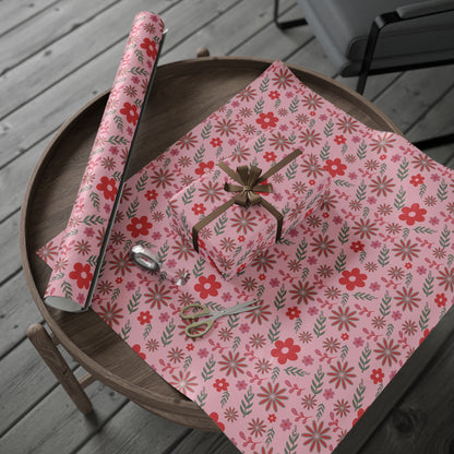 Pink Blossom Vintage Floral Wrapping Paper