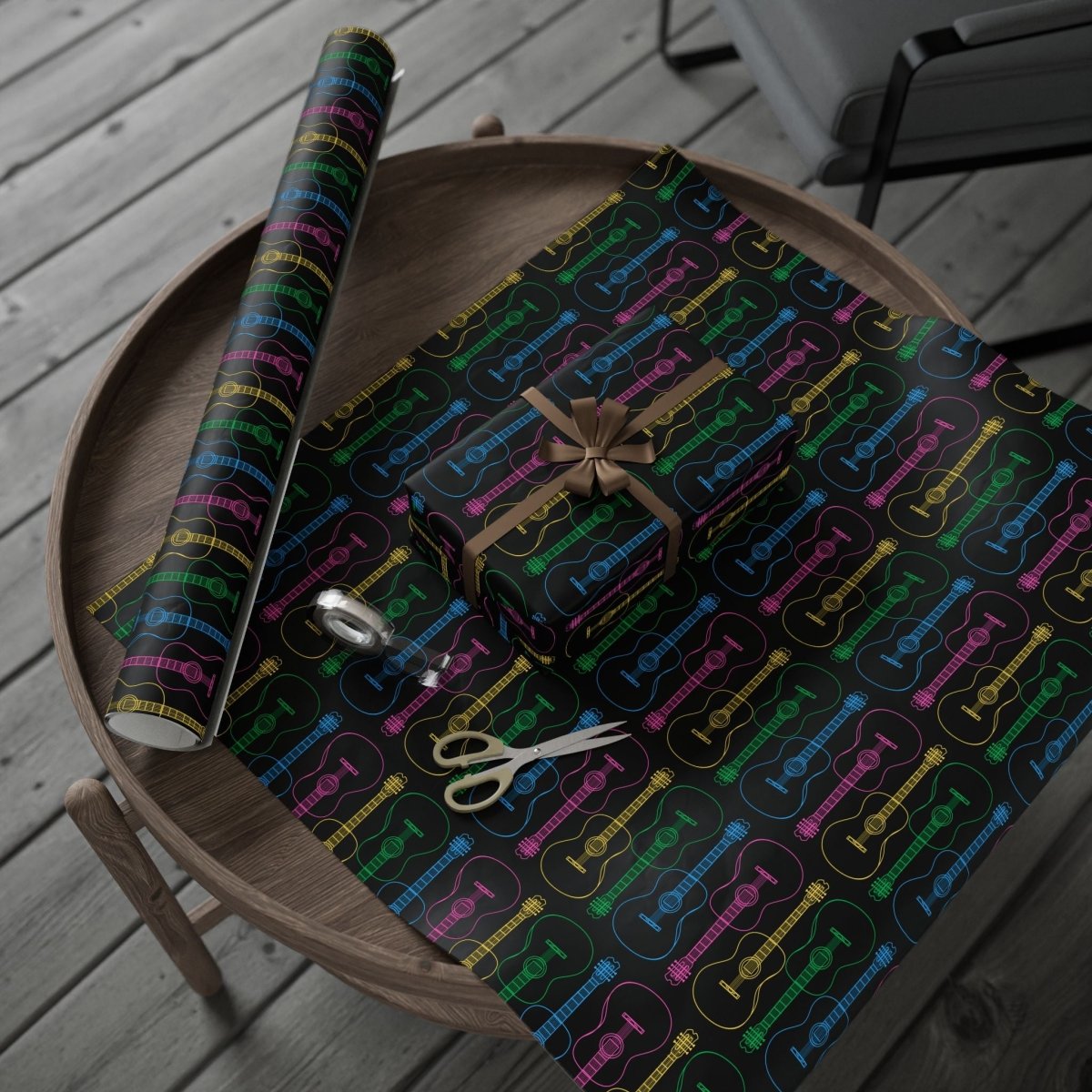 Wrapping Paper - Neon Guitar Design