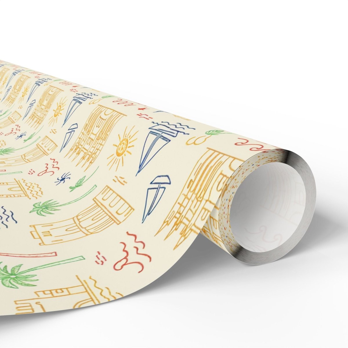 Sunwashed Shores – Mediterranean Sketch Wrapping Paper