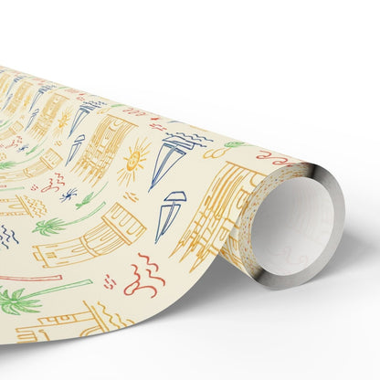 Sunwashed Shores – Mediterranean Sketch Wrapping Paper