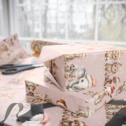 Cute Jungle Animals Winter Wear Gift Wrap